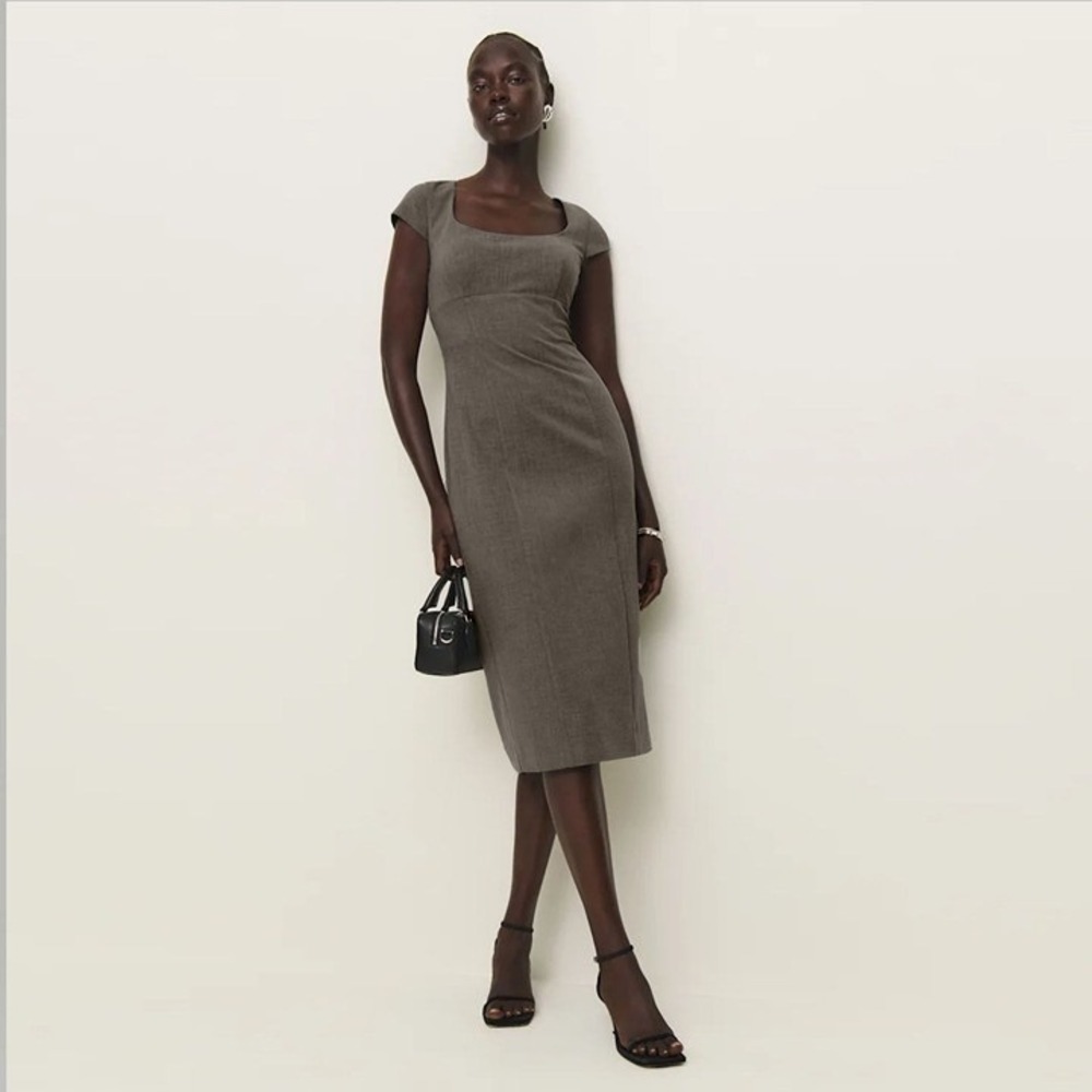 REFORMATION  Coco Pencil Midi Dress in Cafe Size 8